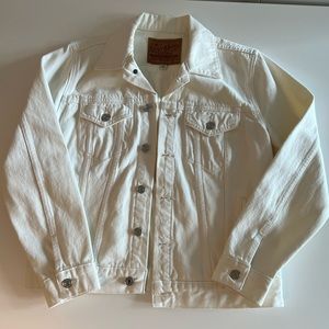 Lucky Brand Tomboy Trucker White Denim Jacket